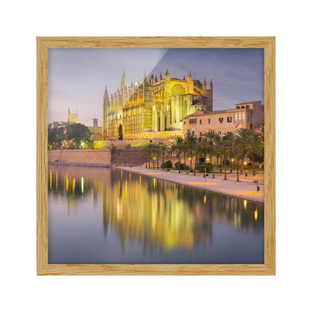 Framed poster - Catedral De Mallorca Water Reflection