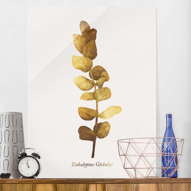 Glass print - Gold - Eucalyptus