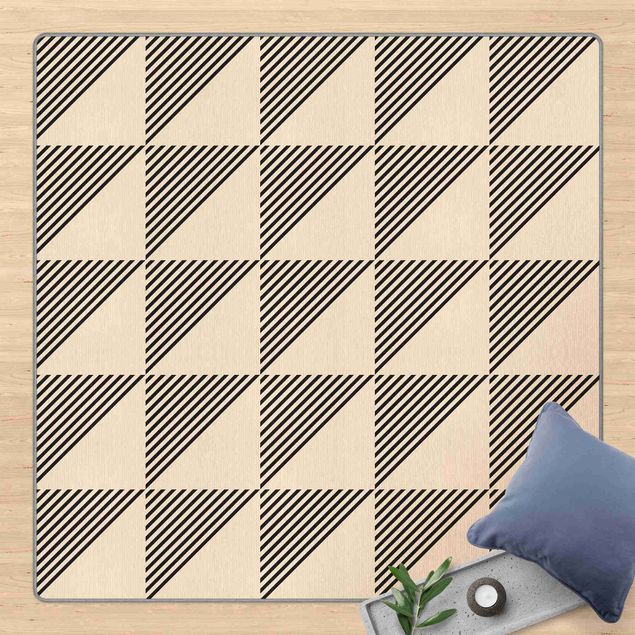 Cream rugs Beige Triangles And Stripes On Black
