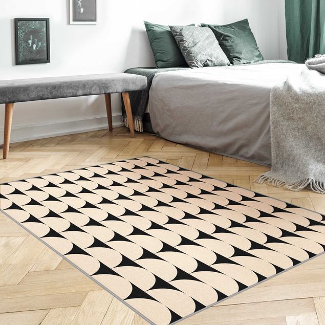 contemporary rugs Beige Semicircles On Back