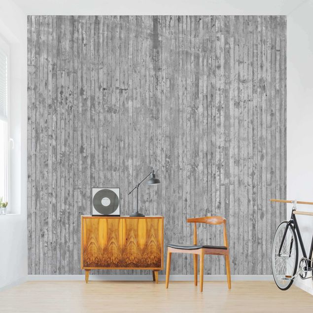 Wallpaper - Concrete Look Wallpaper With Stripes