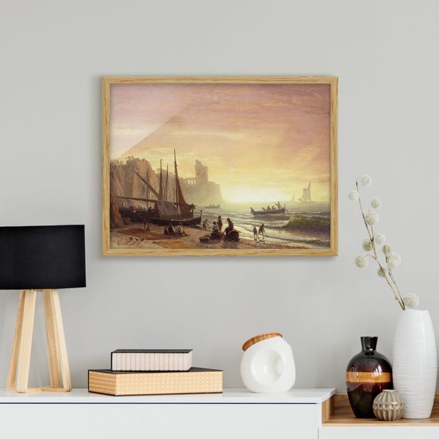 Framed poster - Albert Bierstadt - The Fishing Fleet