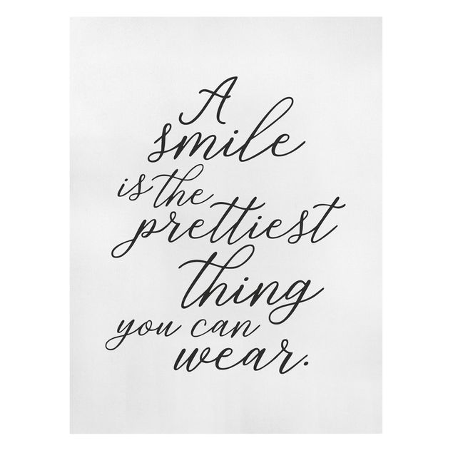 Print on canvas - A Smile Is The Prettiest Thing
