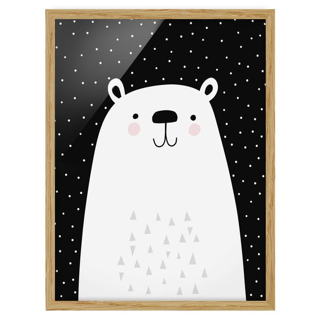 Framed poster - Zoo With Patterns - Polar Bear