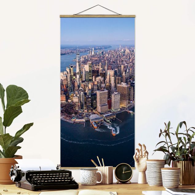 Fabric print with poster hangers - Big City Life - Portrait format 1:2