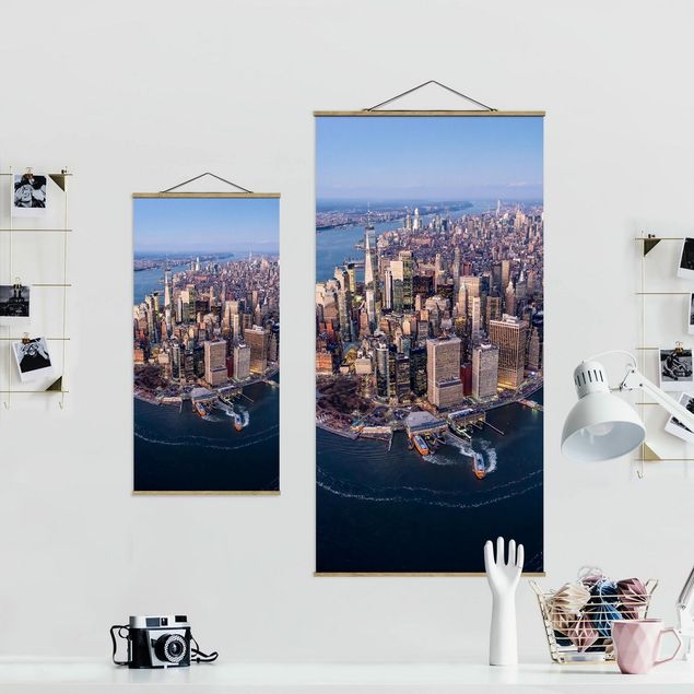Fabric print with poster hangers - Big City Life - Portrait format 1:2