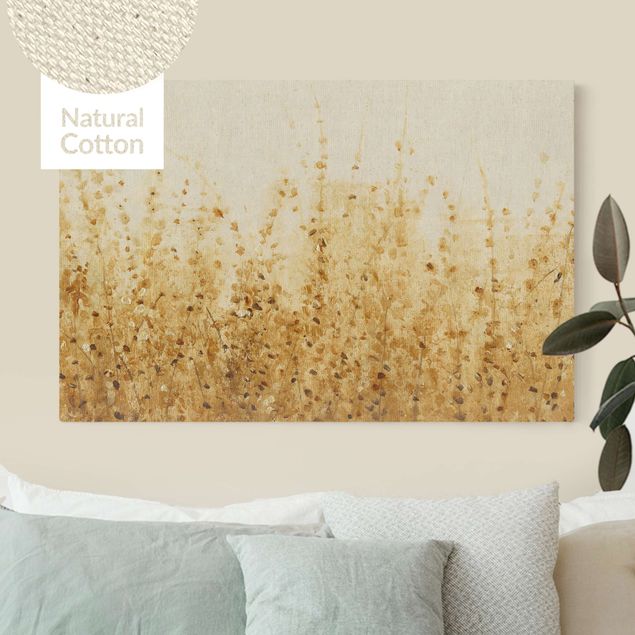 Natural canvas print - Field With Leaves In Summer - Landscape format 3:2