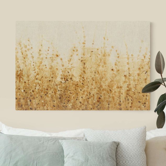 Natural canvas print - Field With Leaves In Summer - Landscape format 3:2