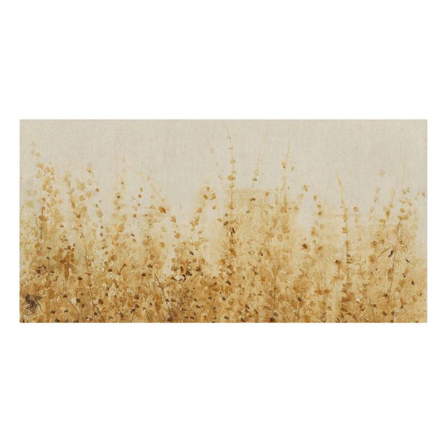 Natural canvas print - Field With Leaves In Summer - Landscape format 2:1