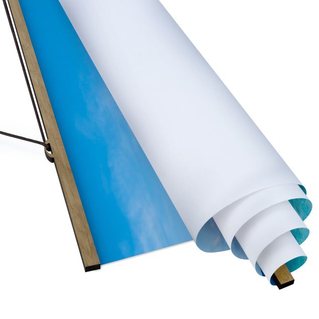 Fabric print with poster hangers - Blue Wave - Portrait format 3:4