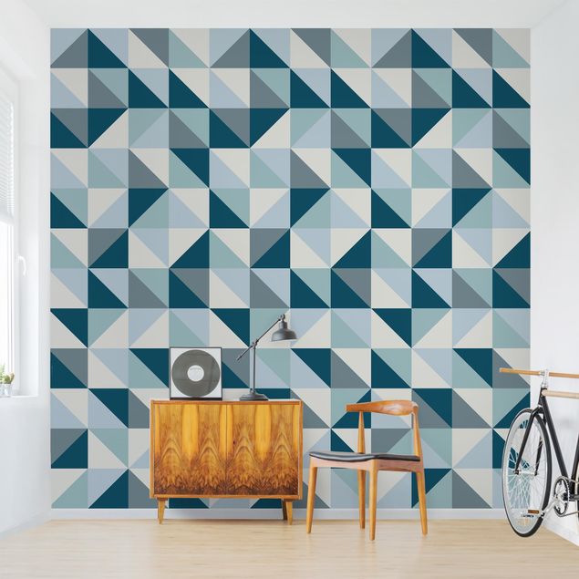 Wallpaper - Blue Triangle Pattern