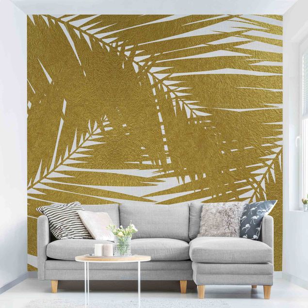 Wallpapers View Through Golden Palm Leaves