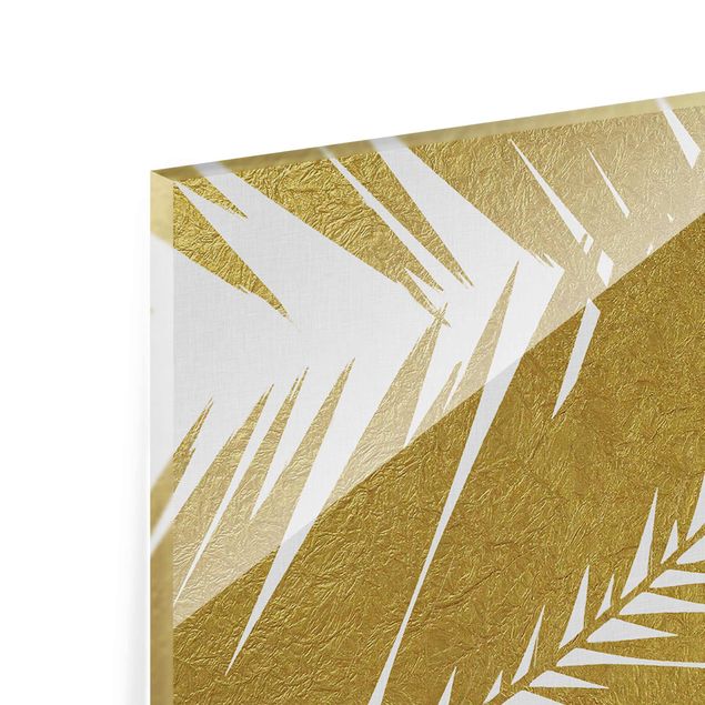 Glass print - View Through Golden Palm Leaves