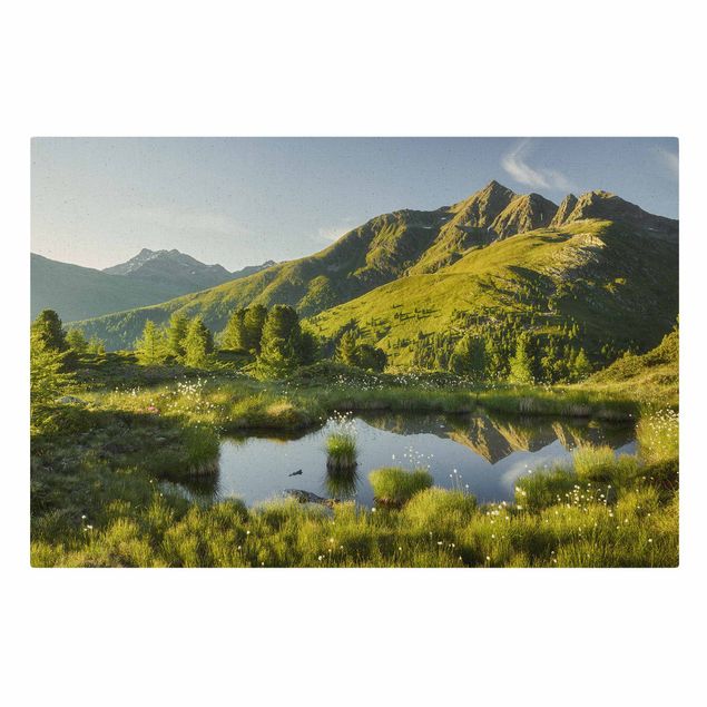 Natural canvas print - View from Hirschbichl Into Defereggen Valley - Landscape format 3:2