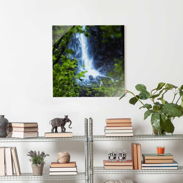 Glass print - View Of Waterfall