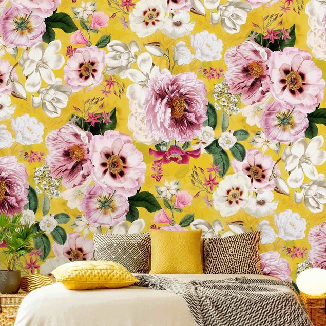 Wallpaper - Blossoms On Yellow
