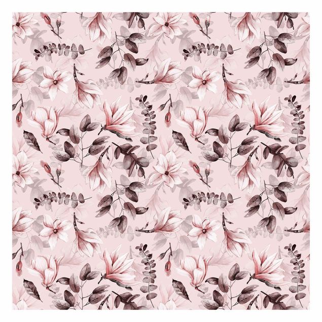 Wallpaper - Blossoms With Gray Leaves In Front Of Pink