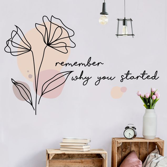 Inspirational quotes wall stickers Flower - Remember Why You started