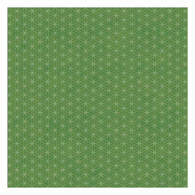 Wallpaper - Flower Of Life Line Pattern Light Green