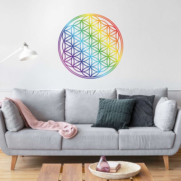 Wall sticker - Flower of life rainbow color