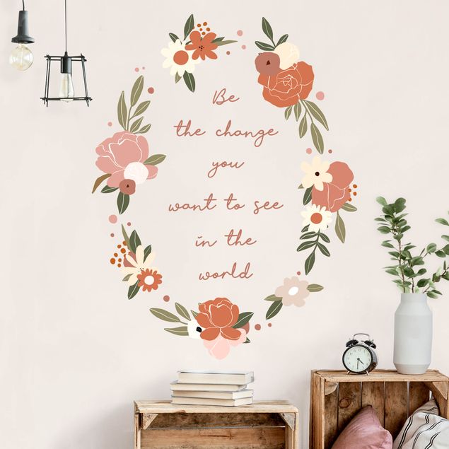 Wall stickers quotes Flowers - Be the Change