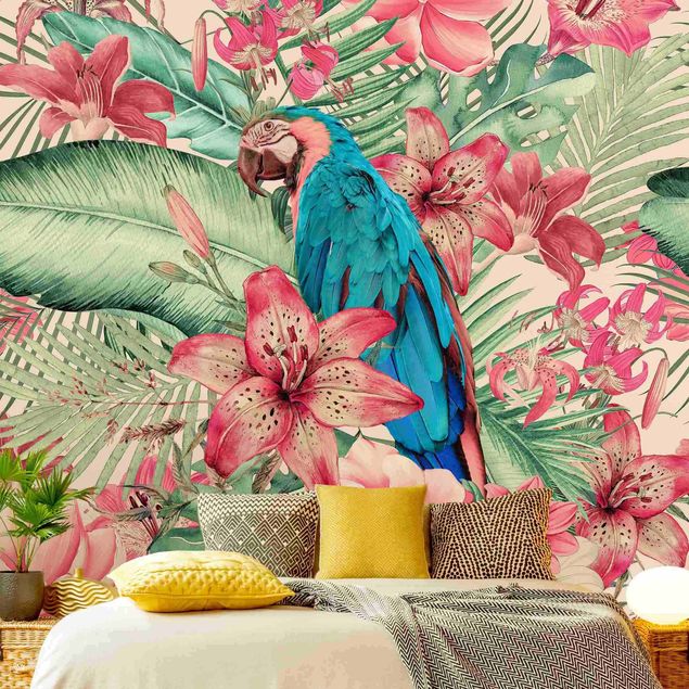 Wallpapers Floral Paradise Tropical Parrot