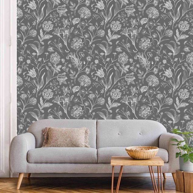 Wallpapers Flower Dance On Gray