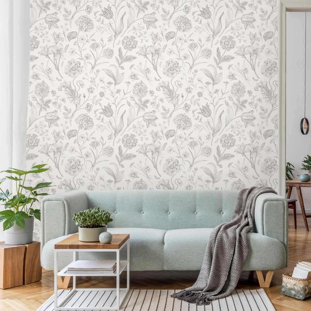Wallpapers Flower Dance In Gray