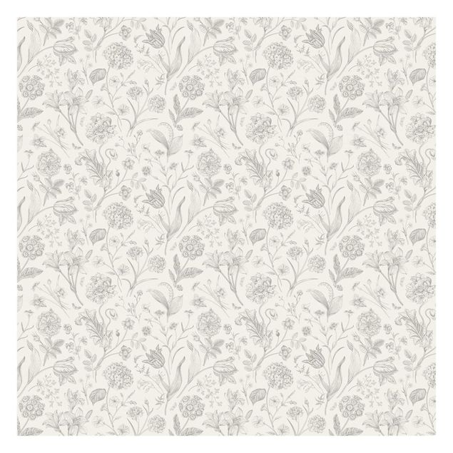Wallpaper - Flower Dance In Gray