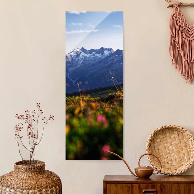Magnettafel Glas Flowering Meadow In The Mountains