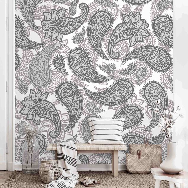Wallpapers Boho Mandala Pattern In Grey