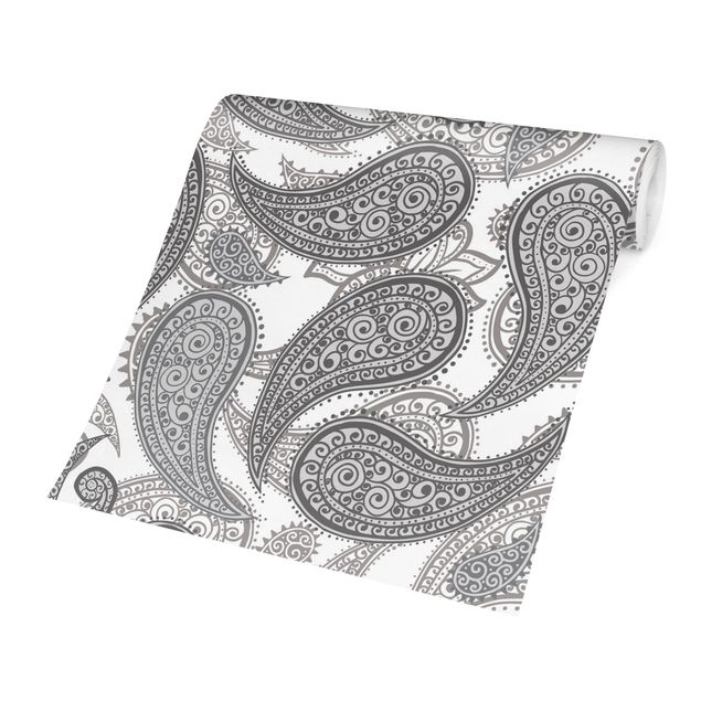 Wallpaper - Boho Mandala Pattern In Grey