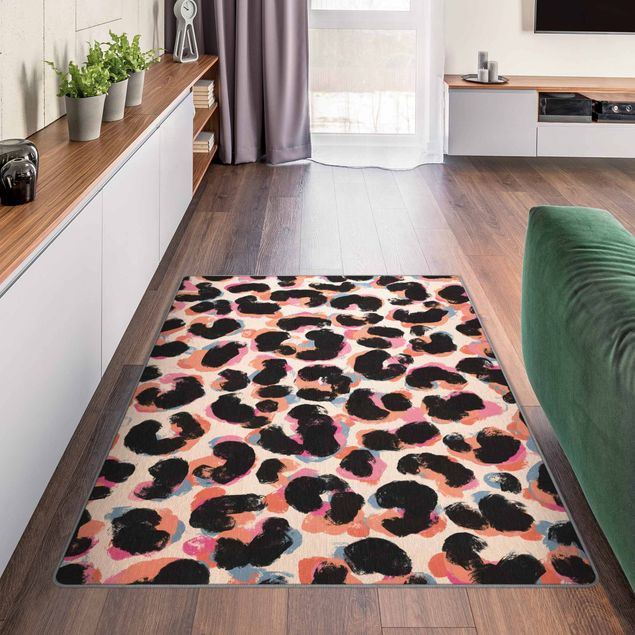 contemporary rugs Candy Coloured Leopard Pattern