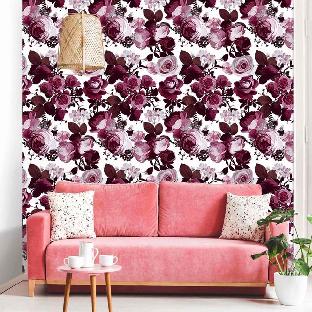 Wallpapers Bordeaux Roses With Brown Leaves