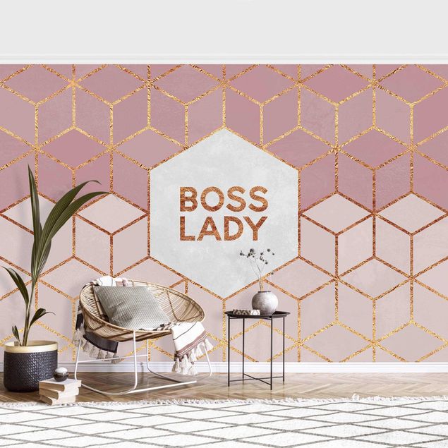Wallpapers Boss Lady Hexagons Pink