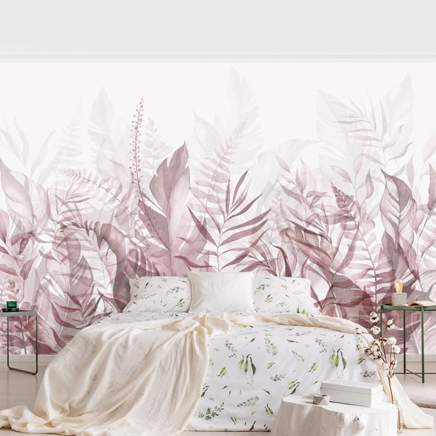 Wallpaper - Botany - Tropical Leaves Pink