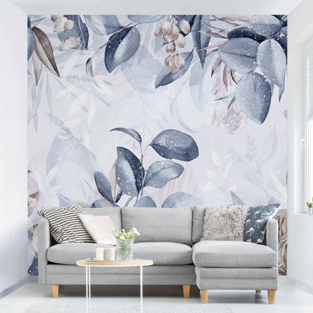 Wallpaper - Botany In Pastel Blue & Beige