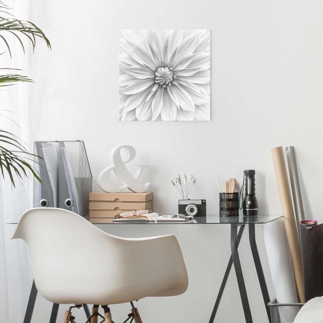 Glass print - Botanical Blossom In White