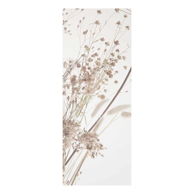 Glass print - Bouquet Of Ornamental Grass And Flowers