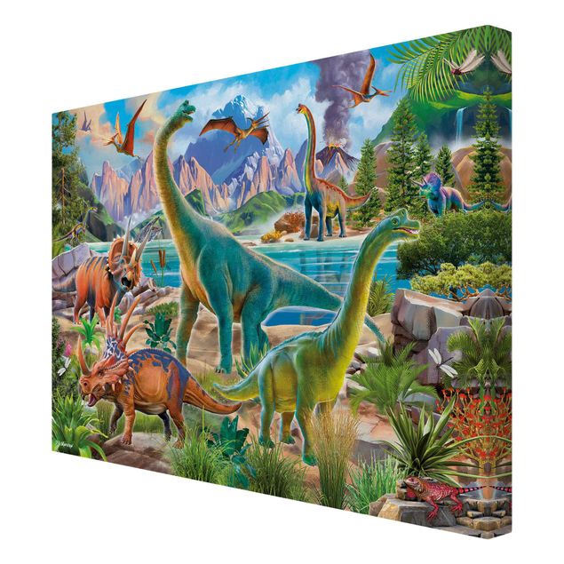 Canvas print - Brachiosaurus And Tricaterops