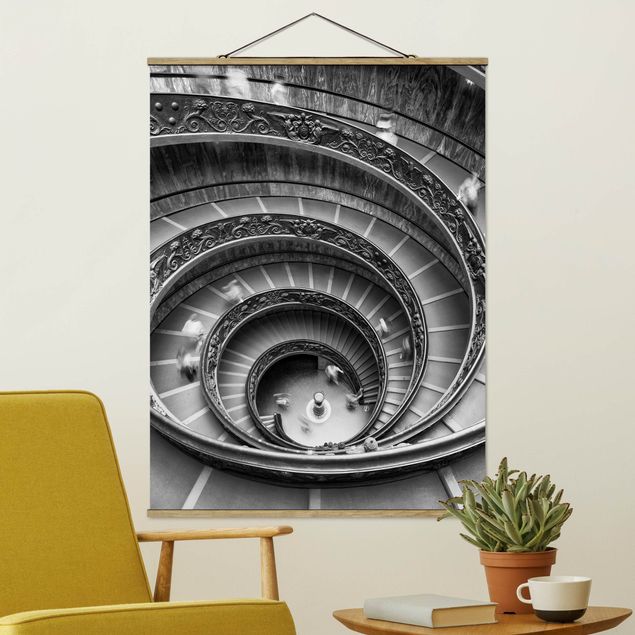 Fabric print with poster hangers - Bramante Staircase - Portrait format 3:4