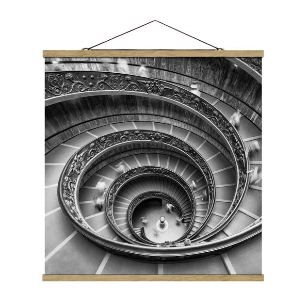 Fabric print with poster hangers - Bramante Staircase - Square 1:1