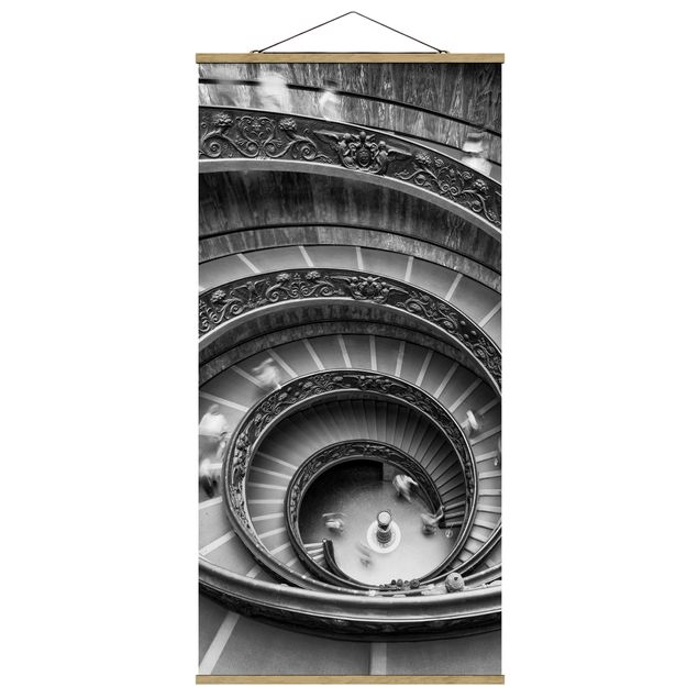 Fabric print with poster hangers - Bramante Staircase - Portrait format 1:2