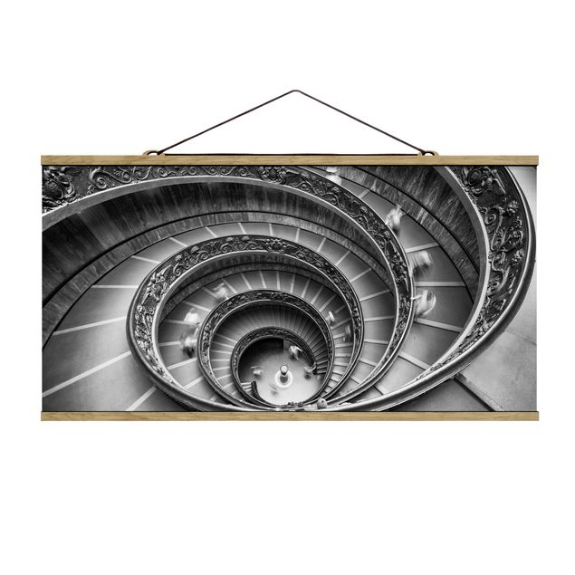 Fabric print with poster hangers - Bramante Staircase - Landscape format 2:1