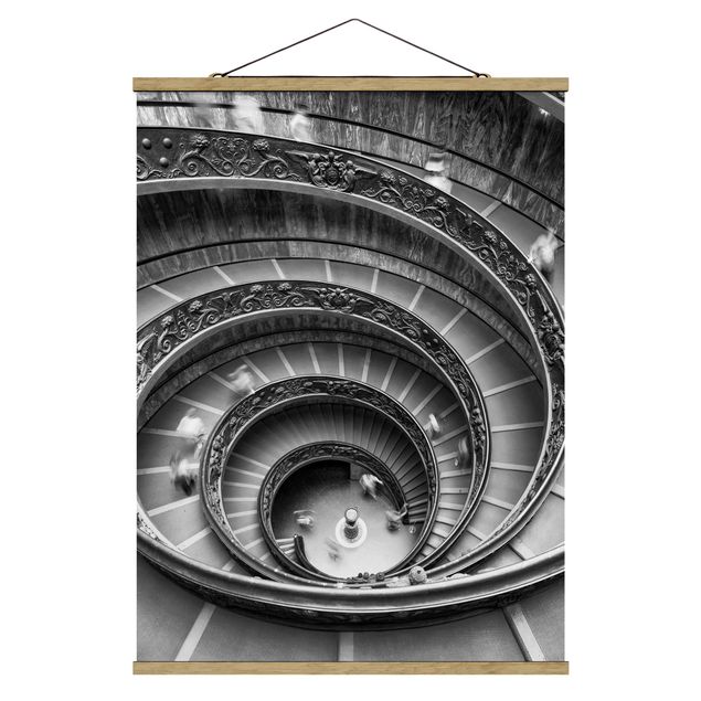 Fabric print with poster hangers - Bramante Staircase - Portrait format 3:4