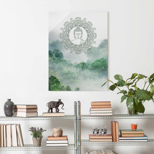 Glass print - Buddha Mandala In Fog