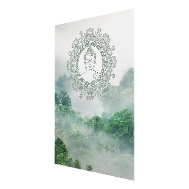 Glass print - Buddha Mandala In Fog