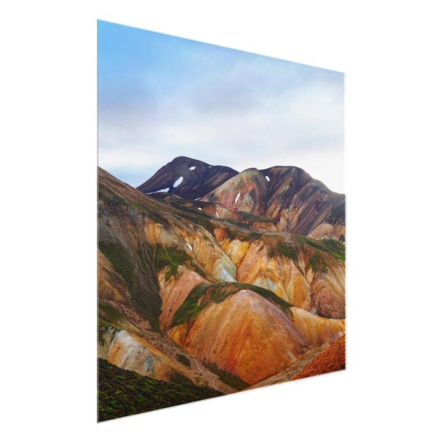 Glass print - Colourful Mountains In Iceland