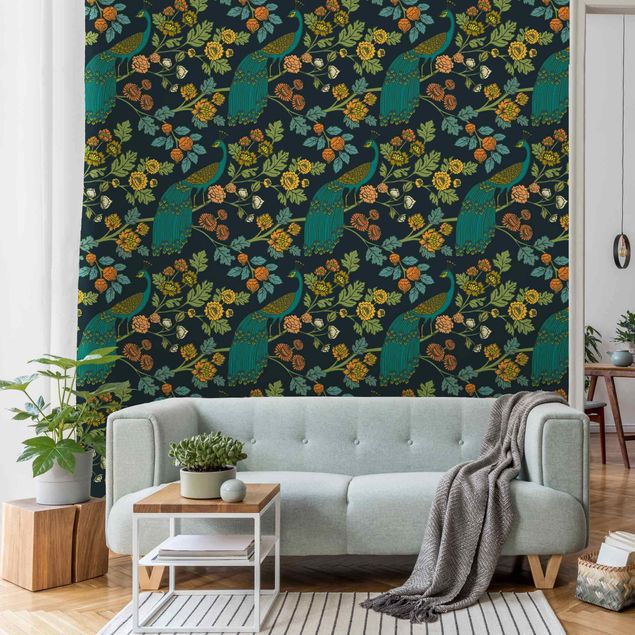 Wallpaper - Colourful Peacock Garden