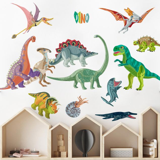 Dinosaur wall decals Colorful dinosaur set